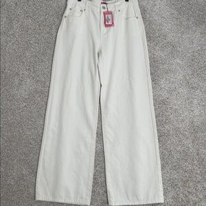 Edikted White & Pink Bow Jeans - Medium